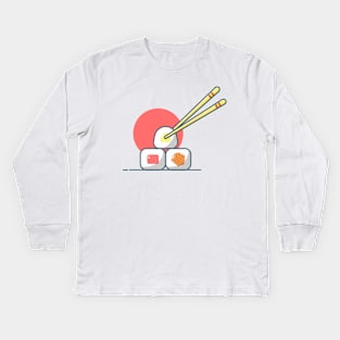 3 Sushi Roll Kids Long Sleeve T-Shirt